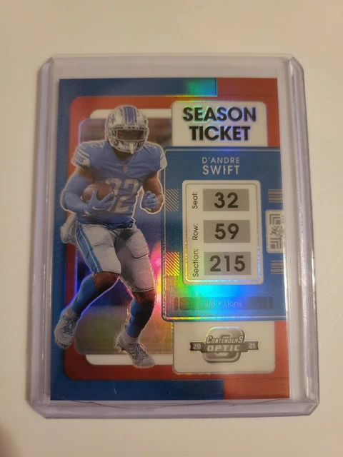 2021 Contenders Optic D'Andre Swift BLUE RED Prizm Card SP #/175 Detroit Lions 