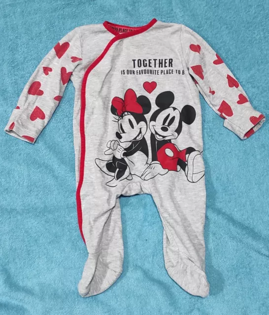 DISNEY Mickey And Minnie Mouse Baby Girl Sleep suit 0-3  Months