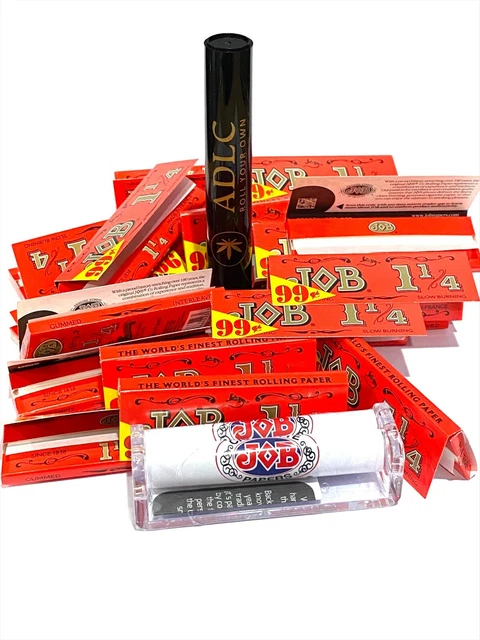 Job Orange Slow-Burning 1 1/4 Rolling Paper 24 packs with JOB Roller 79MM & TUBE