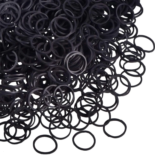 Mini Rubber Bands Black Soft Elastic Bands for Kids Hair, Braids Hair & More