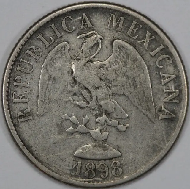 1898 Cn M Mexico 20 Centavos