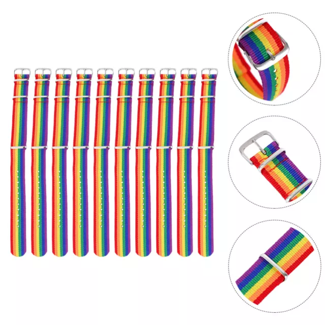 10 Pcs Armband Regenbogen Gewebtes Geflochtene Armbänder in Regenbogenfarben