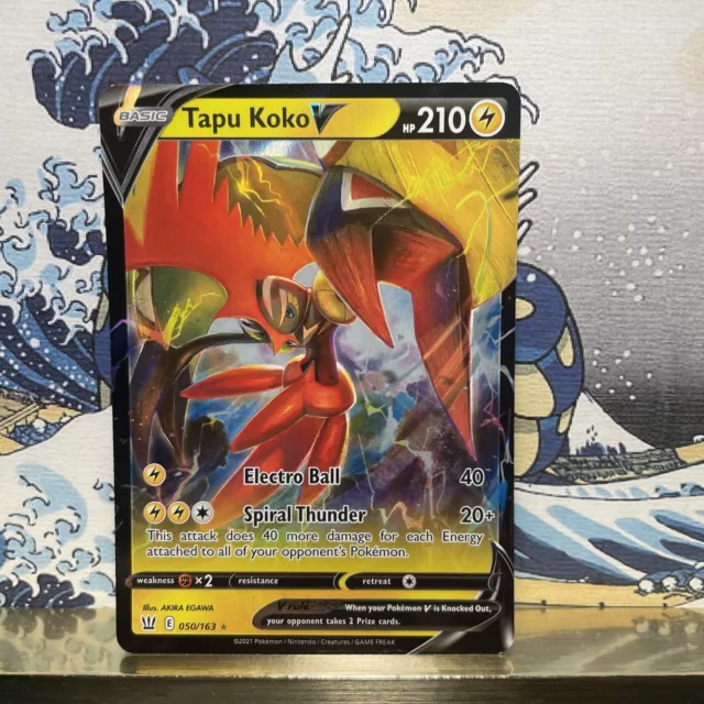 Tapu Koko V Pokemon TCG Battle Styles Full Art Ultra Rare 050/163