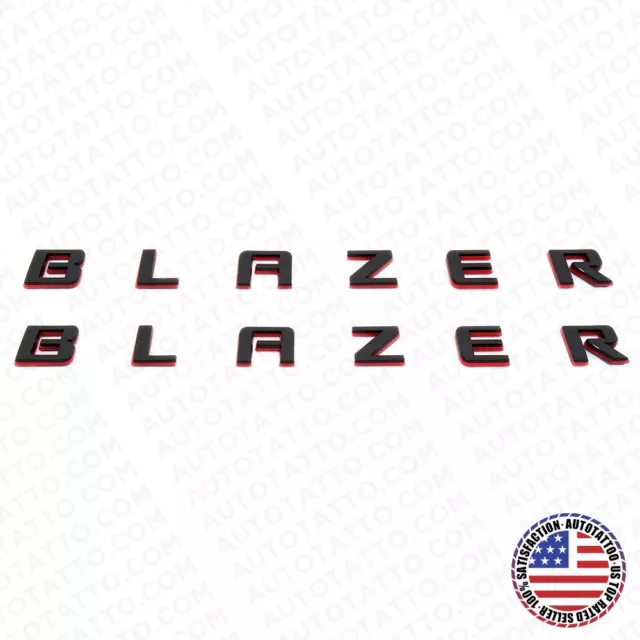 2pcs 19-23 Chevrolet Blazer Front Door Redline Letter Nameplate Badge Emblem