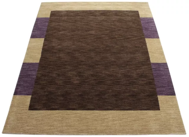 Tappeto Gabbeh 100% Lana 200x250 CM Orientale Lavorato a Mano Lilla Beige