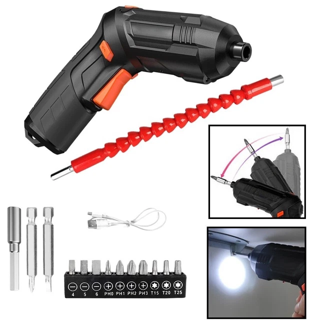 Cacciavite elettrico in plastica affidabile cavo USB in acciaio 3,6 V 50 giri / min nuovissimo