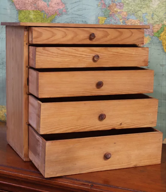 Pine Apprentice Piece Miniature Chest of Drawers Tool Chest Sewing Box 2