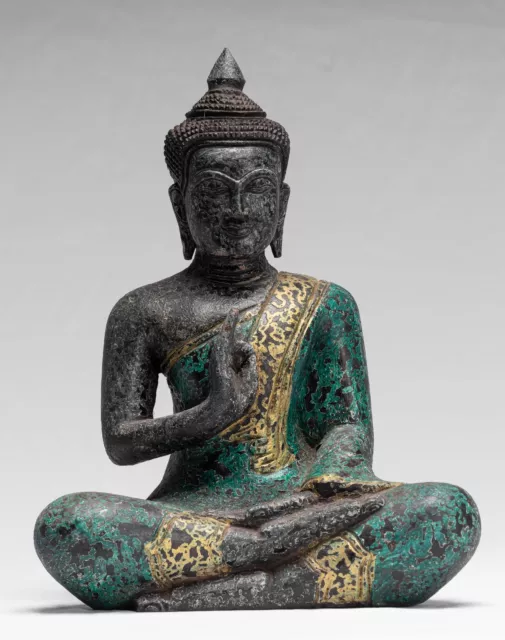 Bouddha - Ancien Khmer Style Assis Bois Statue de Teaching Mudra - 30cm/12 "