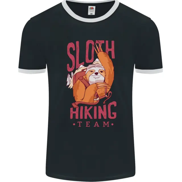 Sloth Hiking Team Trekking Rambling Funny Mens Ringer T-Shirt FotL