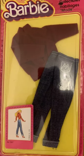 BARBIE Superstar anni 70 Fashion Collectibles #1367 mai scontato con scatola imballo originale jeans&Pullovwr