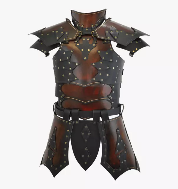 Leather Cuirass Armor Medieval Roman Costume Breastplate Viking LARP Armor