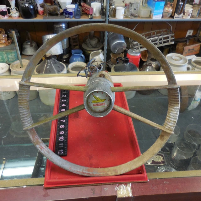 VINTAGE AQUABIRD 15& Boat Steering Wheel w/ Helm Pulleys 250.00 PicClick