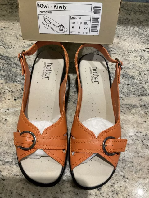 Hotter Kiwi Pumpkin Sandal Removable Washable Insole Sling Back Size 6 Standard