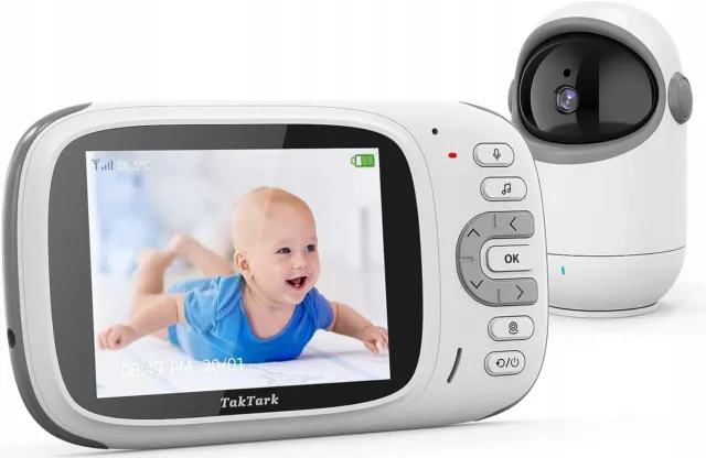 TakTark Babyphone mit Kamera, Baby Monitor 3.2'' Zoll Babyfon