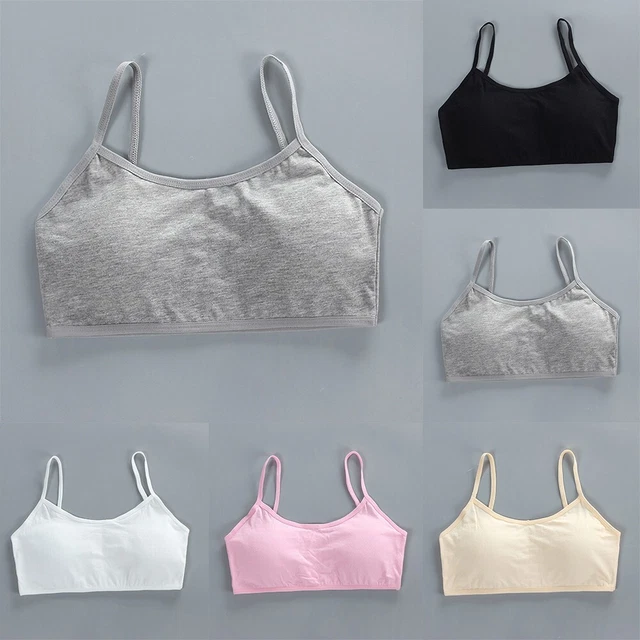 Reggiseno bambina top 1 pz 95% cotone età 9-12 anni traspirante ragazza imbottito