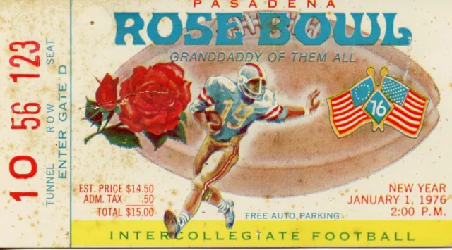 1976 Rose Bowl UCLA-Ohio State football ticket stub 10-56-123