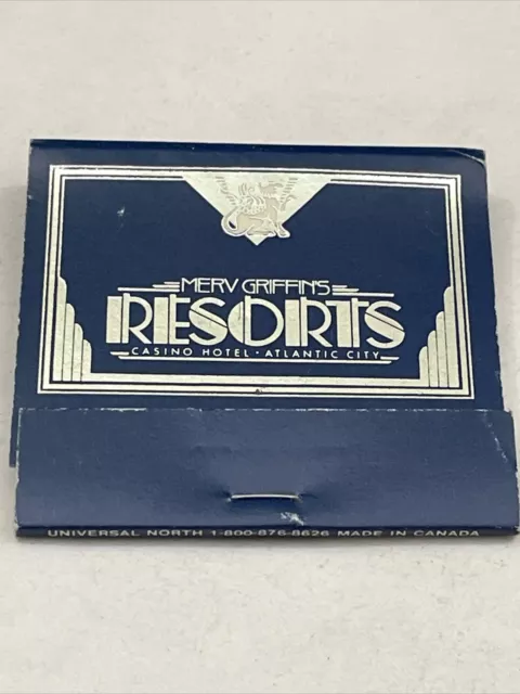 Vintage Matchbook Cover  Merv Griffin’s Resorts Casino Hotel  Atlantic City gmg