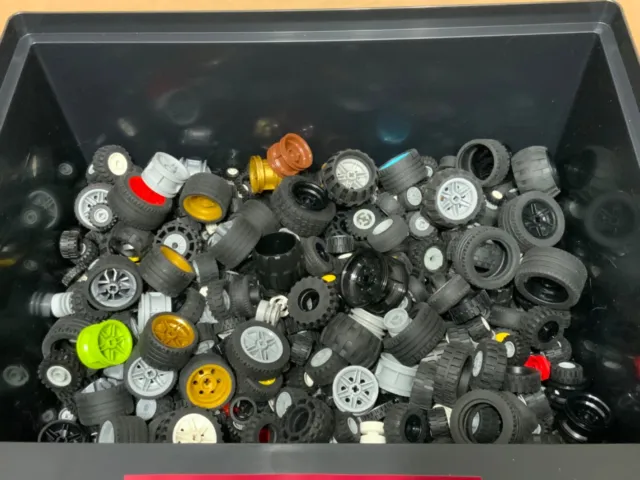 LEGO - Wheels & Tires  -  1/2 lb Pound Bulk Lot - Car Parts - Rims