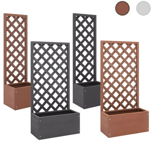Produktbild von Myheimly Pflanzkübel Mit Rankgitter Blumenkübel Pflanzkasten Blumentopf Blumenkasten Rankhilfe Spalier Gartenspalier,PP Pflanzkübel Blaugrau,120 X 40