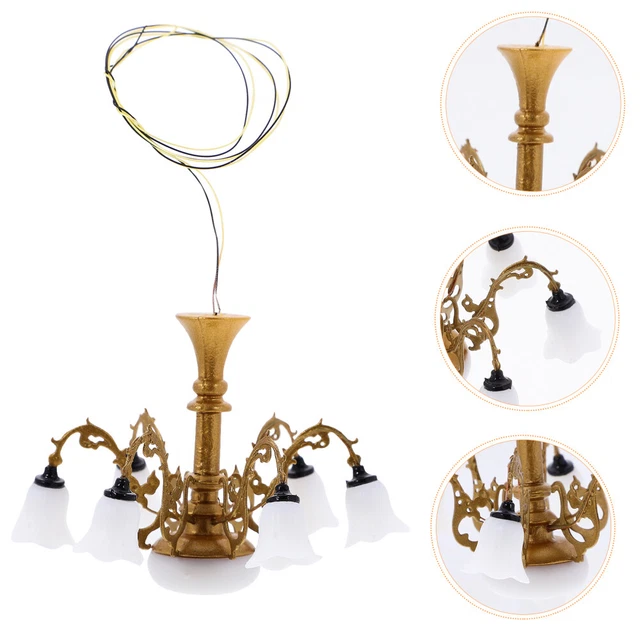 1: 12 maison de poupée miniature, maison de poupée LED blanc