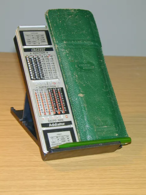 VINTAGE GERMAN FABER-CASTELL 67/87 R ,ADDIATOR MACHINE with SLIDE RULE RIETZ