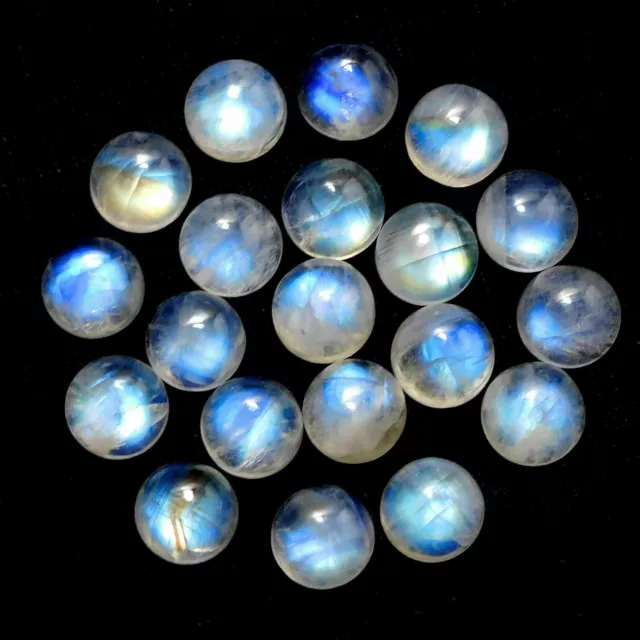 Natural rainbow moonstone big mix 3X3mm To 10X10mm Round Cabochon Loose Gemstone