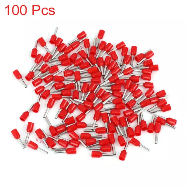 100pcs Red Copper AWG 16 Wire Crimp Insulated Cord Pin End Ferrules Terminal