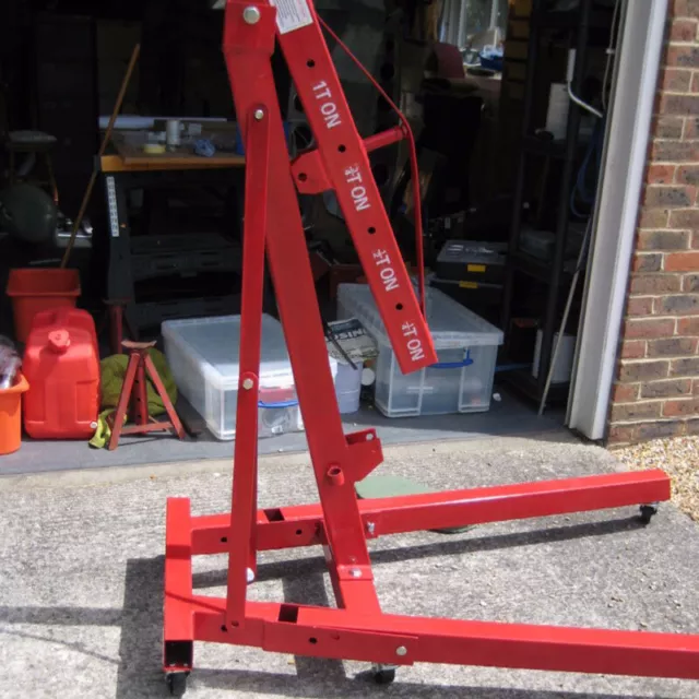 1 Ton Tonne Folding Hydraulic Engine Crane For Car Workshop Garage Stand Lift To