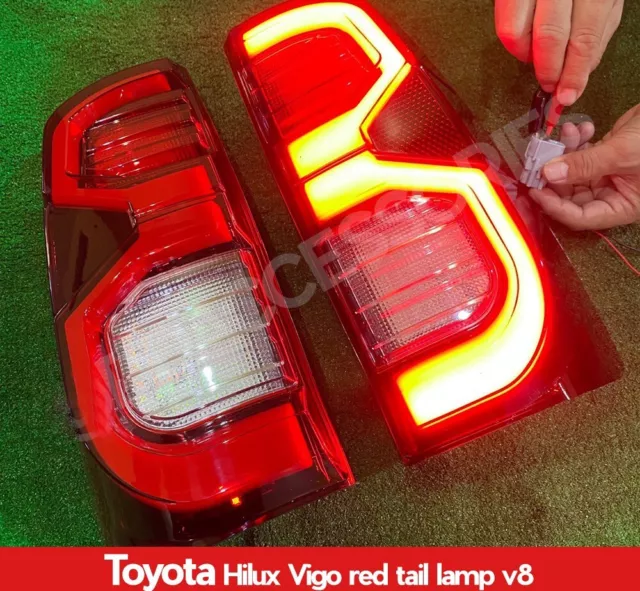 Led Drl Red Rear Tail Light Lamp For Toyota Hilux Vigo Sr5 Mk6 Champ Mk7 2005-14