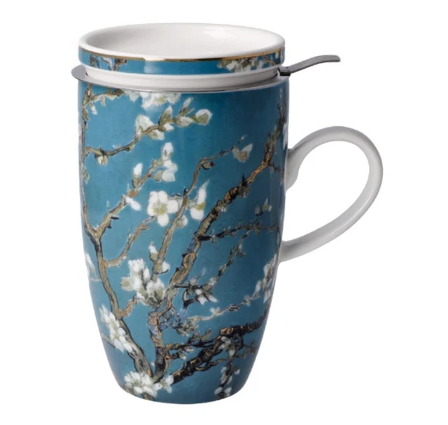Tasse à Café Goebel Vincent Van Gogh Amandier Bleu - 500ml En Porcelaine D'os - Neuf