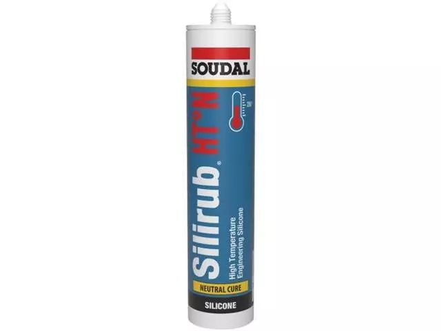 Soudal Silirub HT°-N Neutral Cure Heat Resistant Silicone Sealant Black - 300ml