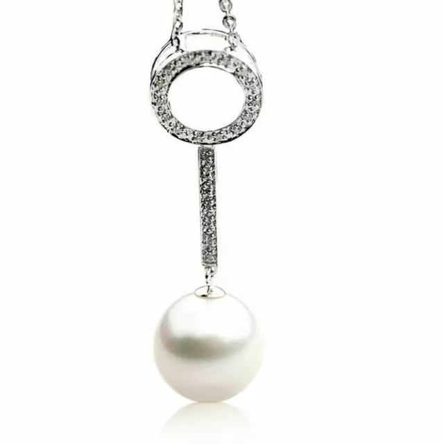 Pacific Pearls® 14mm Pendentif Perle des Mers du Sud Australienne Or Blanc...