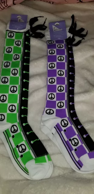 2 Pair's Claire's Juniors Womens Knee High Socks (Sz 9-11) NEW