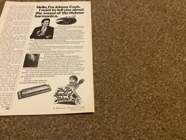 Jbf49 Advert 11X6 Johnny Cash & Hohner Harmonicas