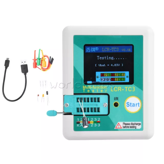 LCR-TC3 Transistor Tester TFT Diode Capacitance Meter for LCR ESR NPN PNP MOSFET