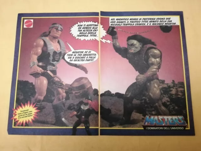 PUBBLICITA' ORIGINALE ADVERTISING "MASTERS OF THE UNIVERSE" MATTEL anni 80