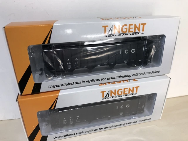 2x Tangent HO Illinois Central Gulf ICG ‘Centralia’ Coal Hoppers 389077, 389171