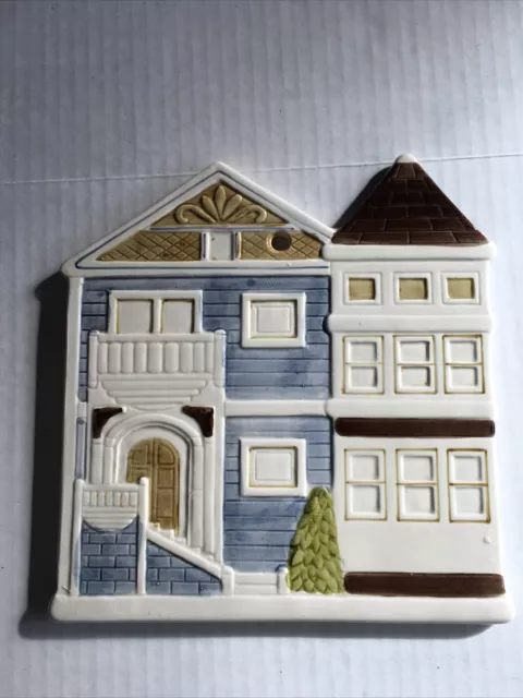 Vintage 1983 Otagiri San Francisco Painted Lady House Wall Plaque Trivet