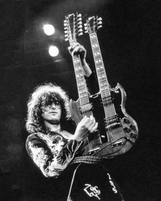 Jimmy Page Led Zeppelin Performing Live 8x10 Picture Celebrity Print