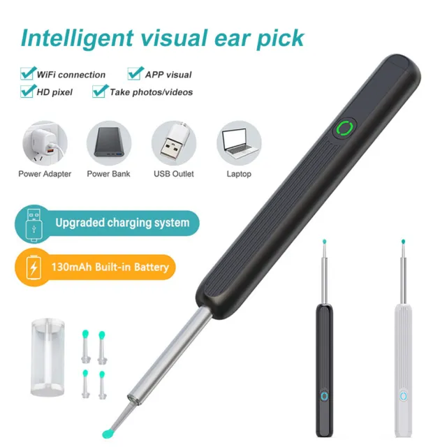 Herramienta inteligente de eliminación de cera visual para oídos con cámara limpiador inalámbrico de auriculares