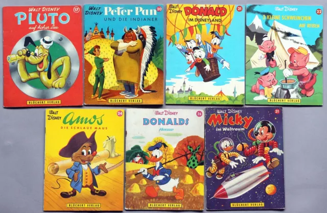 7 Kleine Walt Disney Bilderbücher Micky im Weltraum Amos die schlaue Maus #A-602