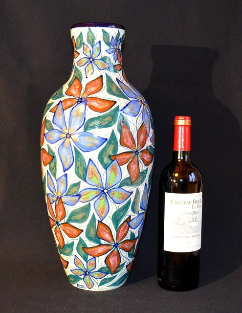 ALPHO, grand vase en grès art déco 1930 1940 vallauris saint uze