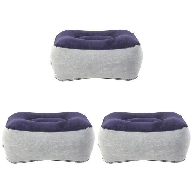 3 Count Bureau Oreiller Repose-pieds Gonflable Coussin Portable