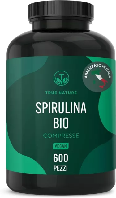 Spirulina Biologica - 600 compresse BIO 500 mg - 4.000 mg di dosaggio elevato