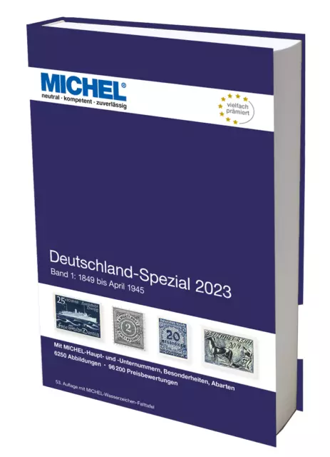 MICHEL Briefmarken Katalog Deutschland Spezial 2023 – Band 1 1849-April 1945 NEU