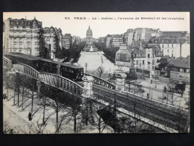 cpa 1900 French PARIS MÉTROPOLITAIN Avenue de BRETEUIL et les INVALIDES