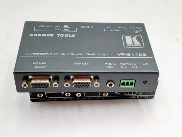 Interruptor de video y audio para gráficos de PC Kramer VP-211K 2x1 con conmutador de audio VP-211DS