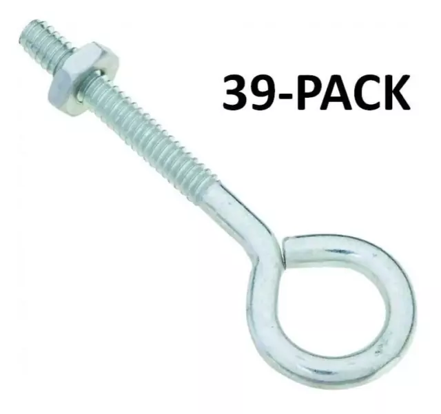 N.H #N221-077 40 lbs. Capacity Zinc-Plated Eye Bolt 3/16 x 2.5 in. (39-PACK)