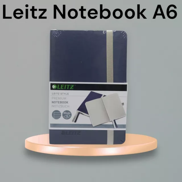 LEITZ Style Notebook Notizbuch A6 liniert 4492 Titan Blau Alu-Optik NEU OVP 2