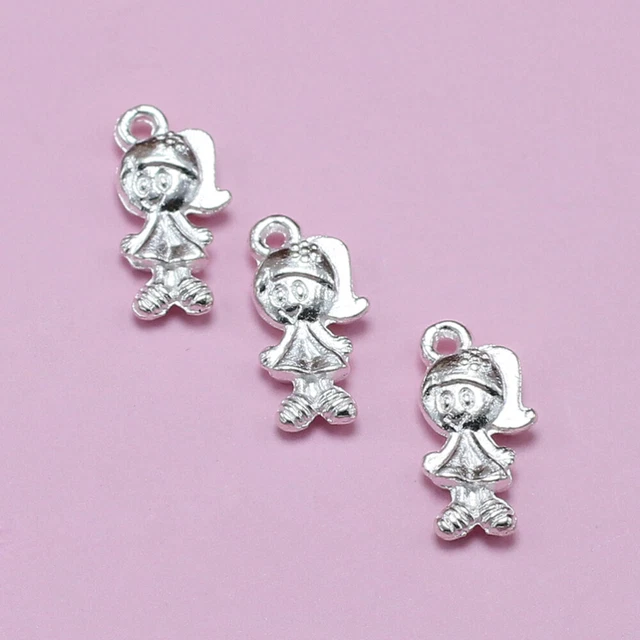 20 Stück Alloy Little Girl Anhänger Charms DIY Schmuck Herstellung Zubehör für